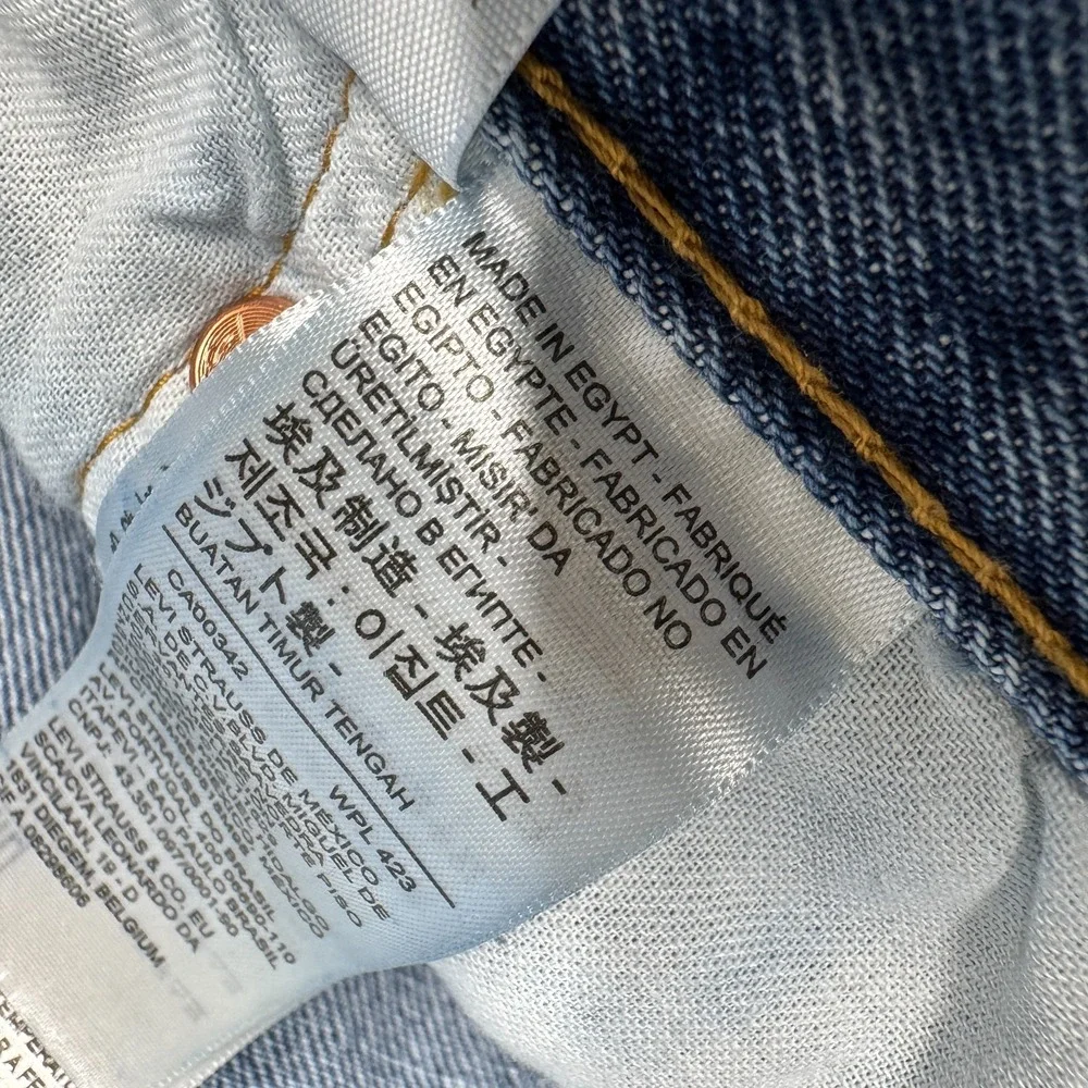 Levis 501 Jeans Blue Regular Straight Fit Faded Stonewash Denim Men's 42x32